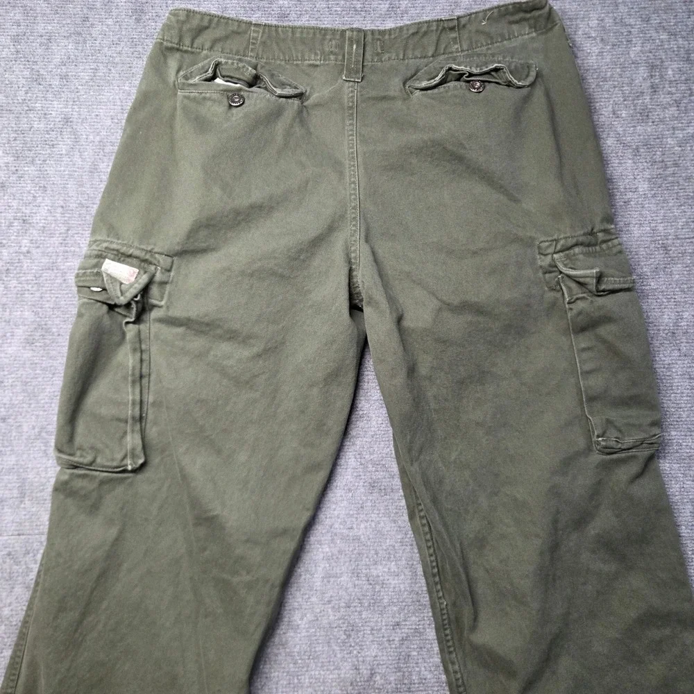 Steve & Barry's Cargo Pants Mens 34x28 Green Y2K Distressed Utility Baggy